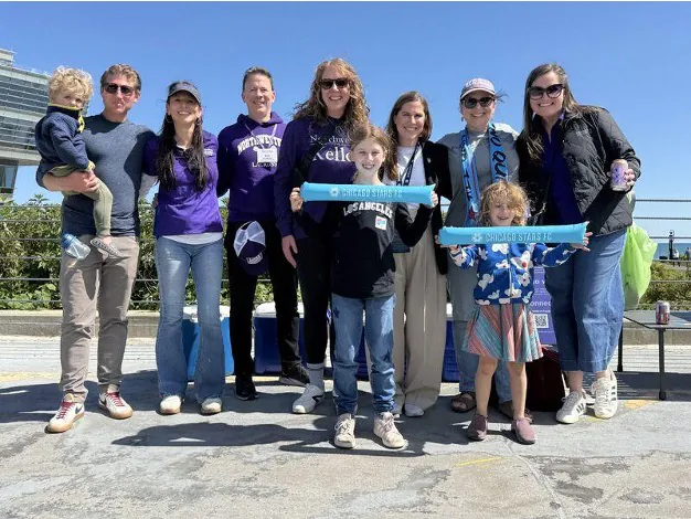 Members and families at a Chicago Stars FC soccer game outing